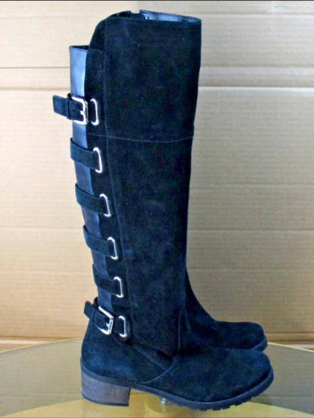 Matisse Knee High Boots Riding Boots Genuine Black Leather Zip Size 7